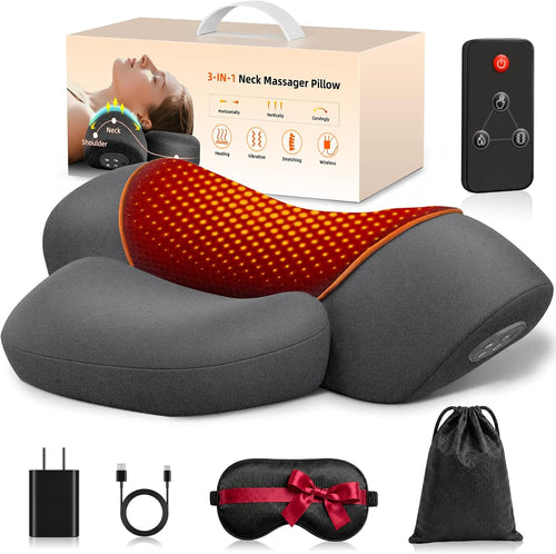 3 in-1 Cordless Neck Massager Pillow with Heat